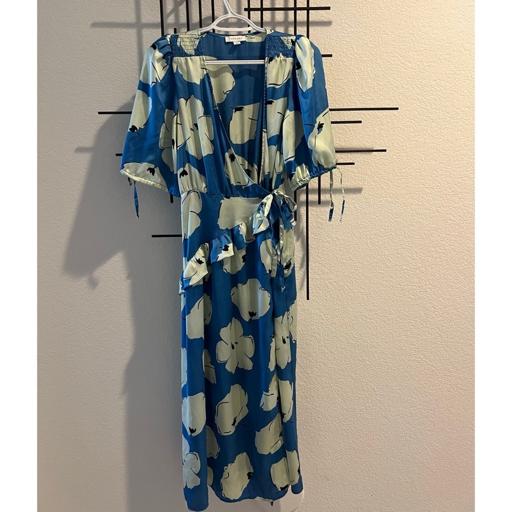 Topshop Crinkle Texture Wrap Front Dress